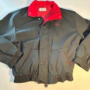 Vintage Pioneer Seed Corn King Louie Bomber Jacket Mens Large Black Red USA Made